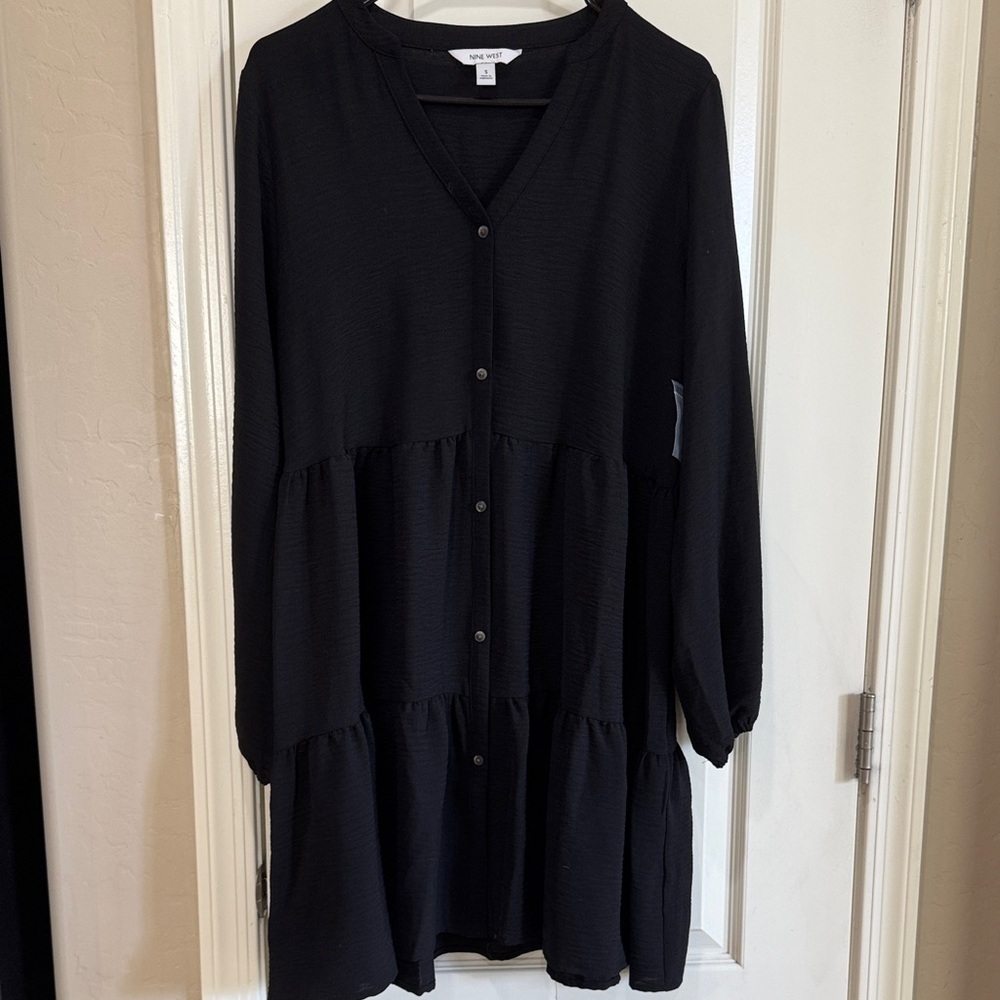 NWOT Nine West Black Long Sleeve Dress / J120